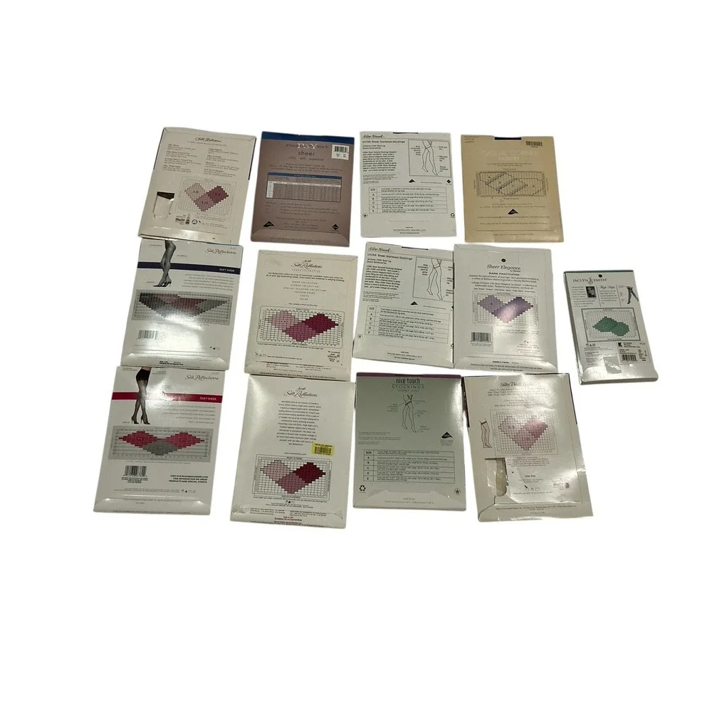 VTG Pantyhose Silk Reflections Tights Lot of 13 Various Colors‎ & Sizes